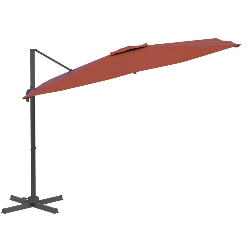 VidaXL Zweefparasol met aluminium paal 300x300 cm terracottakleurig