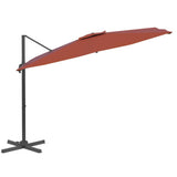 VidaXL Zweefparasol met aluminium paal 300x300 cm terracottakleurig