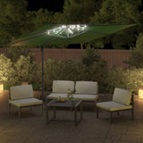 Vidaxl zweefparasol met led-verlichting 400x300 cm groen