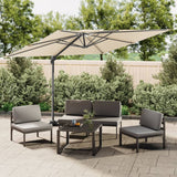 VidaXL Zweefparasol met dubbel dak 300x300 cm zandwit