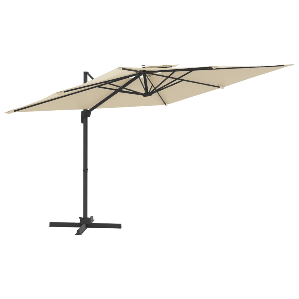 VidaXL Zweefparasol met dubbel dak 400x300 cm zandwit