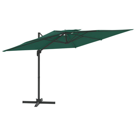 Vidaxl zweefparasol met dubbel dak 300x300 cm groen