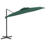 Vidaxl zweefparasol met dubbele bovenkant 400x300 cm groen