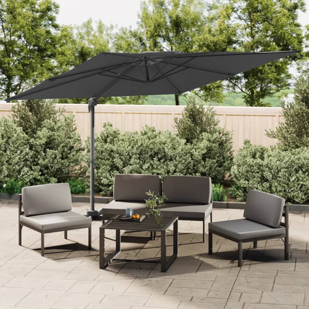 VidaXL Zweefparasol met dubbel dak 300x300 cm antracietkleurig