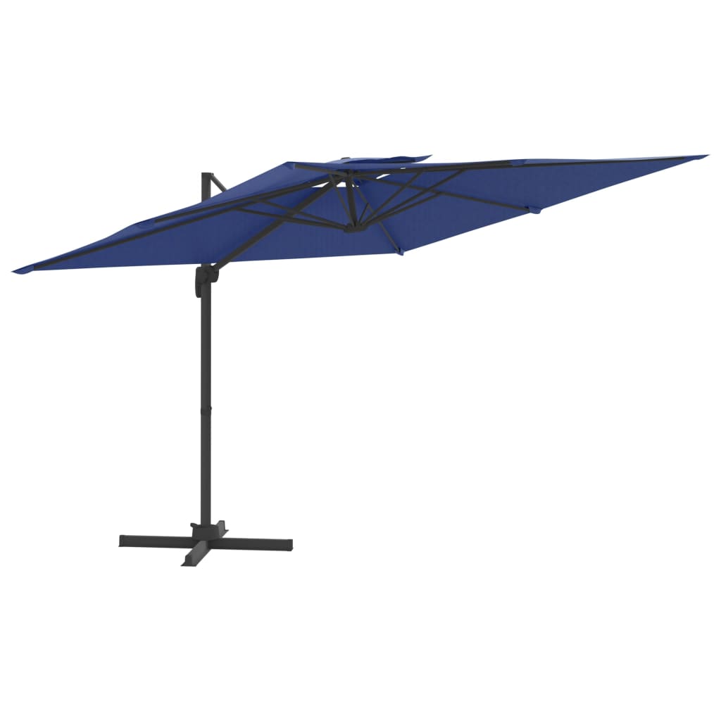 VidaXL Zweefparasol met dubbel dak 300x300 cm azuurblauw