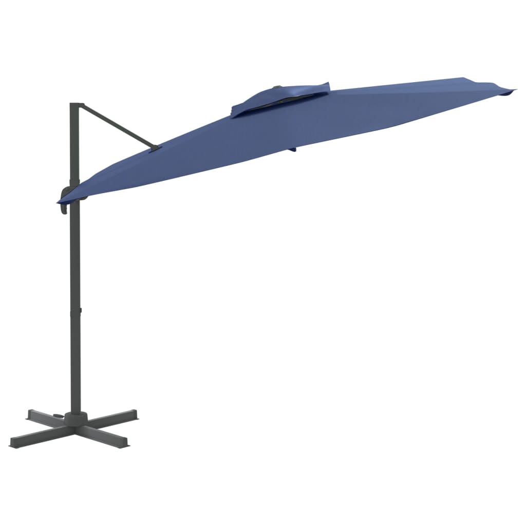 VidaXL Zweefparasol met dubbel dak 300x300 cm azuurblauw