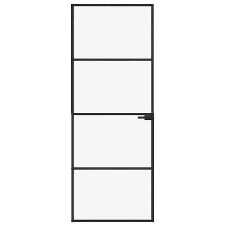 Vidaxl binnendeur 76x201,5 cm gehard glas en aluminium smal zwart