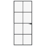 Vidaxl binnendeur 83x201,5 cm gehard glas en aluminium smal zwart