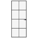 Vidaxl binnendeur 83x201,5 cm gehard glas en aluminium smal zwart