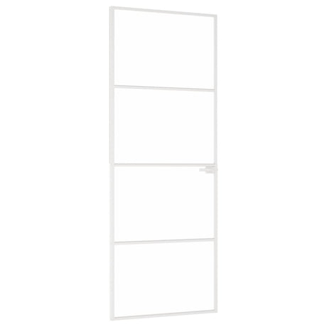 VidaXL Binnendeur 76x201,5 cm gehard glas en aluminium smal wit