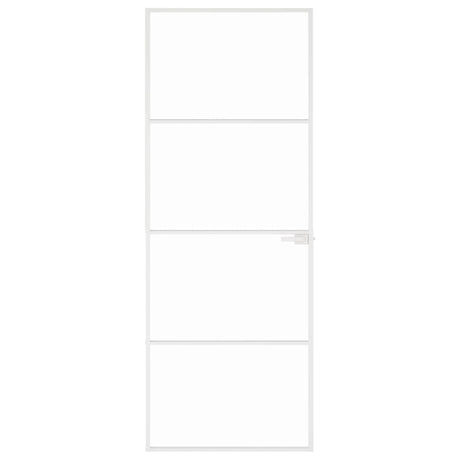Vidaxl binnendeur 76x201,5 cm gehard glas en aluminium smal wit