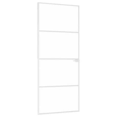 Vidaxl binnendeur 83x201,5 cm gehard glas en aluminium smal wit