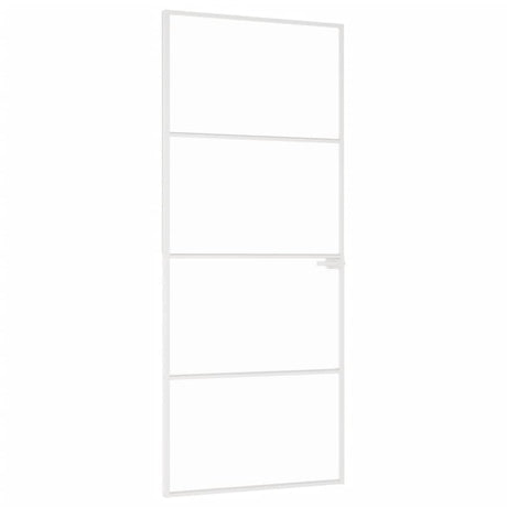 VidaXL Binnendeur 83x201,5 cm gehard glas en aluminium smal wit