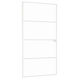 VidaXL Binnendeur 102x201,5 cm gehard glas en aluminium smal wit