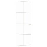 VidaXL Binnendeur 76x201,5 cm gehard glas en aluminium smal wit