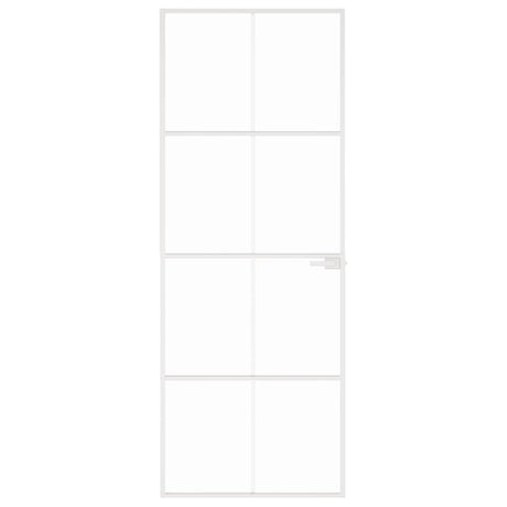 Vidaxl binnendeur 76x201,5 cm gehard glas en aluminium smal wit