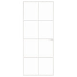 VidaXL Binnendeur 83x201,5 cm gehard glas en aluminium smal wit