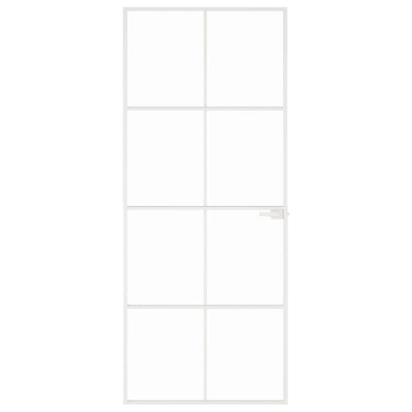 Vidaxl binnendeur 83x201,5 cm gehard glas en aluminium smal wit