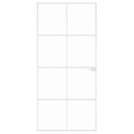 Vidaxl binnendeur 93x201,5 cm gehard glas en aluminium smal wit