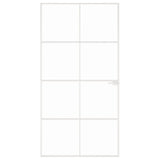 VidaXL Binnendeur 102x201,5 cm gehard glas en aluminium smal wit