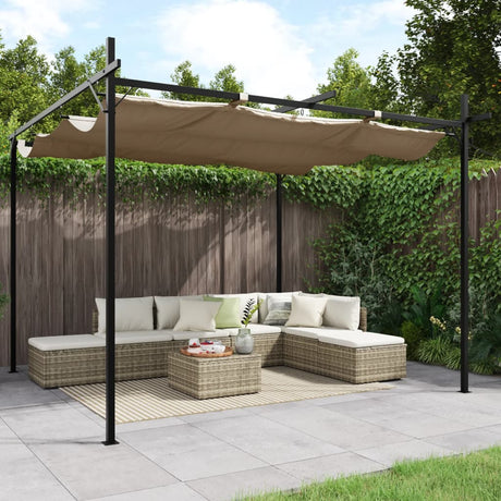 Vidaxl pergola met uitschuifbaar dak 295x292x230 taupe