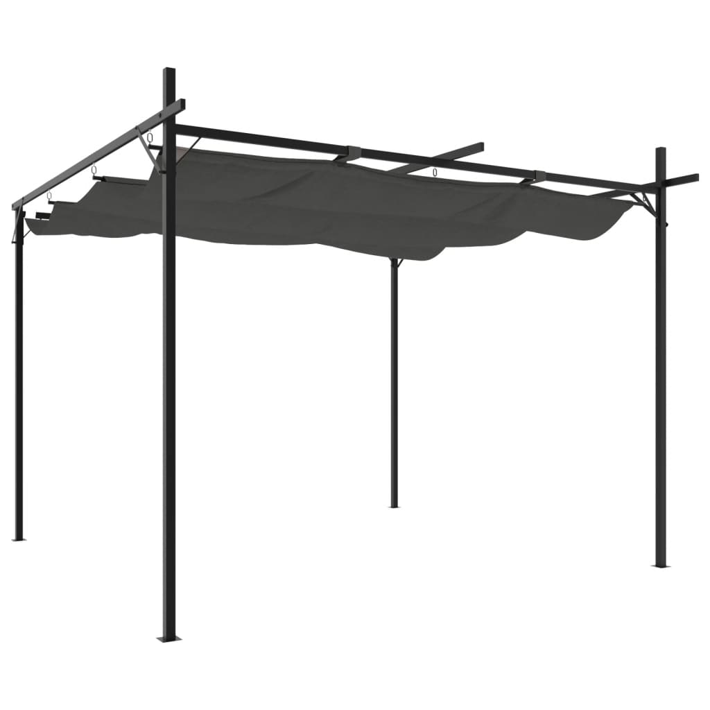 Vidaxl pergola met uitschuifbaar dak 295x292x230 antracietkleurig