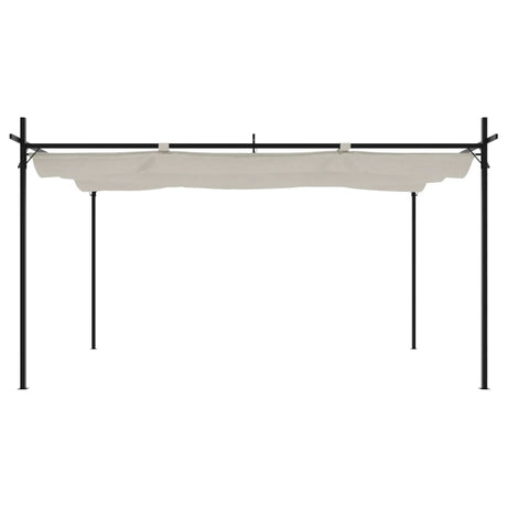 Vidaxl pergola met uitschuifbaar dak 395x292x230 crèmekleurig