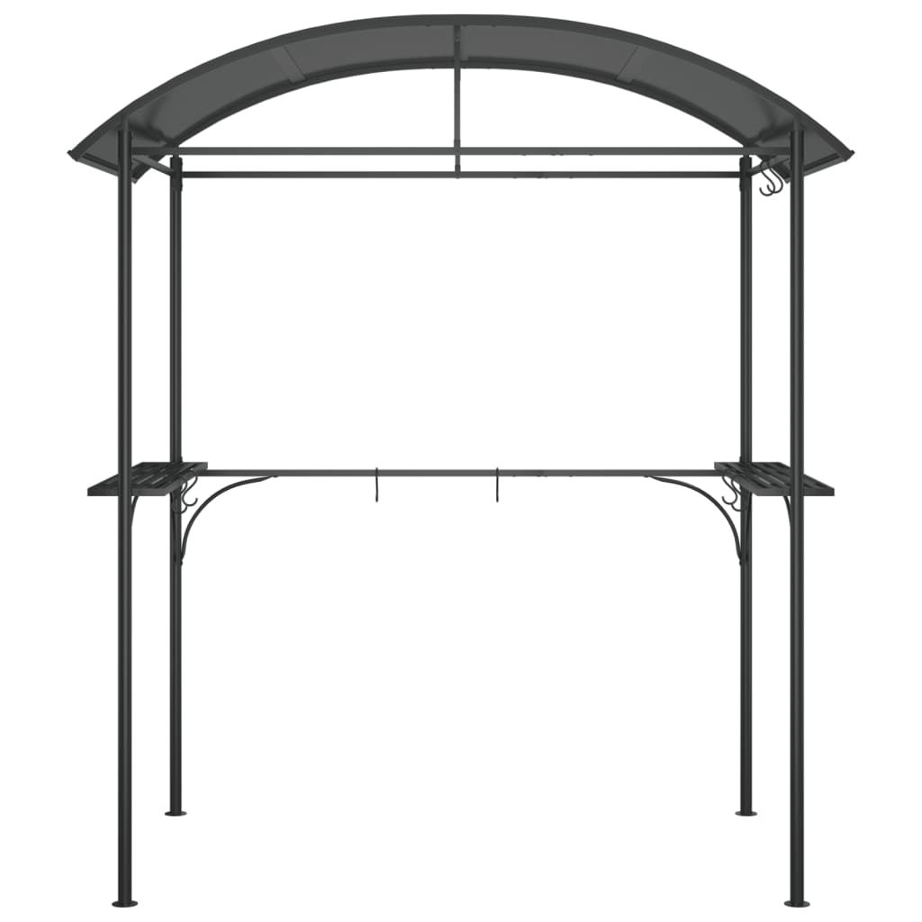 VidaXL Barbecuepaviljoen met zijplanken 220x115x230 cm staal antraciet