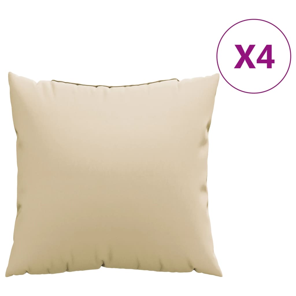 VidaXL Bankkussens 4 st 40x40 cm stof beige