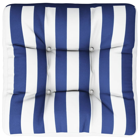 Vidaxl palletkussen gestreept 60x60x12 cm stof blauw en wit