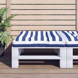 VidaXL Palletkussen gestreept 80x80x12 cm stof blauw en wit