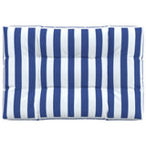 Vidaxl palletkussen gestreept 120x80x12 cm stof blauw en wit