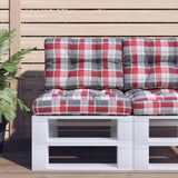 Vidaxl palletkussen 50x40x12 cm stof ruitpatroon rood