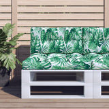 Vidaxl palletkussen bladpatroon 70x40x12 cm stof