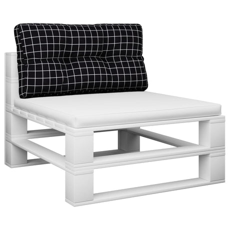 Vidaxl palletkussen ruitpatroon 80x40x12 cm stof zwart
