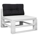 Vidaxl palletkussen ruitpatroon 80x40x12 cm stof zwart