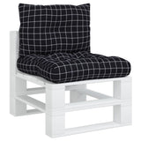VidaXL Palletkussens 2 st ruitpatroon oxford stof zwart