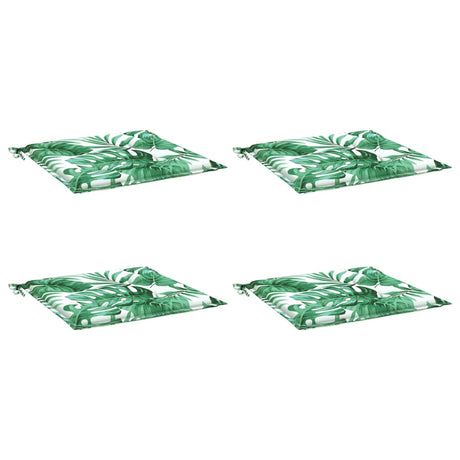 Vidaxl stoelkussens 4 st bladpatroon 40x40x4 cm stof