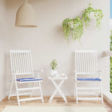 Vidaxl tuinstoelkussens 2 st gestreept 40x40x4 cm stof wit en blauw