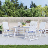 Vidaxl tuinstoelkussens 4 st gestreept 40x40x4 cm stof wit en blauw