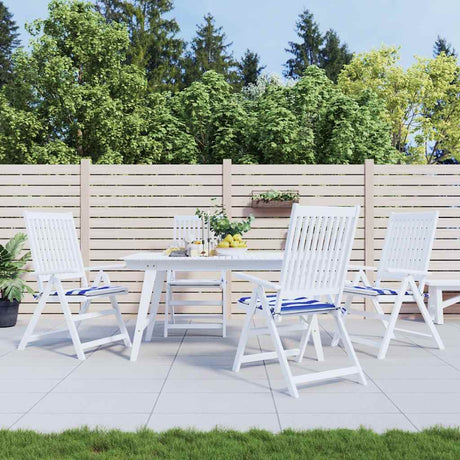 Vidaxl tuinstoelkussens 4 st gestreept 40x40x4 cm stof wit en blauw
