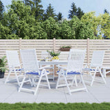 Vidaxl tuinstoelkussens 6 st gestreept 40x40x4 cm stof wit en blauw