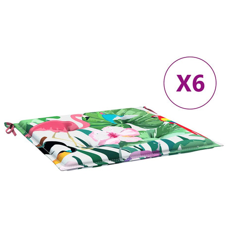 Vidaxl tuinstoelkussens 6 st 40x40x4 cm stof meerkleurig