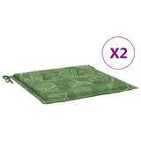 Vidaxl stoelkussens 2 st bladpatroon 40x40x4 cm stof