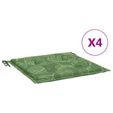 Vidaxl stoelkussens 4 st bladpatroon 40x40x4 cm stof