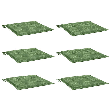 Vidaxl stoelkussens 6 st bladpatroon 40x40x4 cm stof
