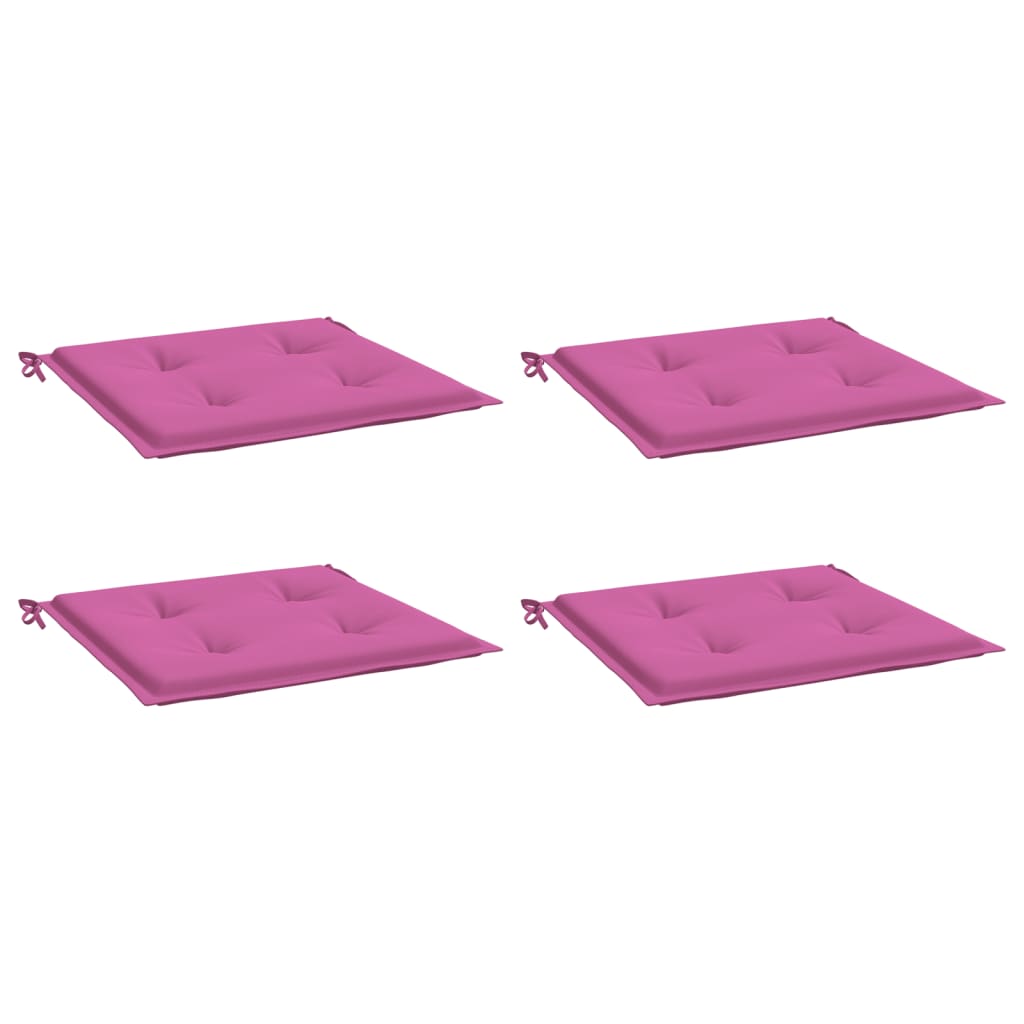 VidaXL Tuinstoelkussens 4 st 40x40x3 cm stof roze