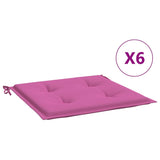 VidaXL Tuinstoelkussens 6 st 40x40x3 cm stof roze