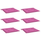 VidaXL Tuinstoelkussens 6 st 40x40x3 cm stof roze