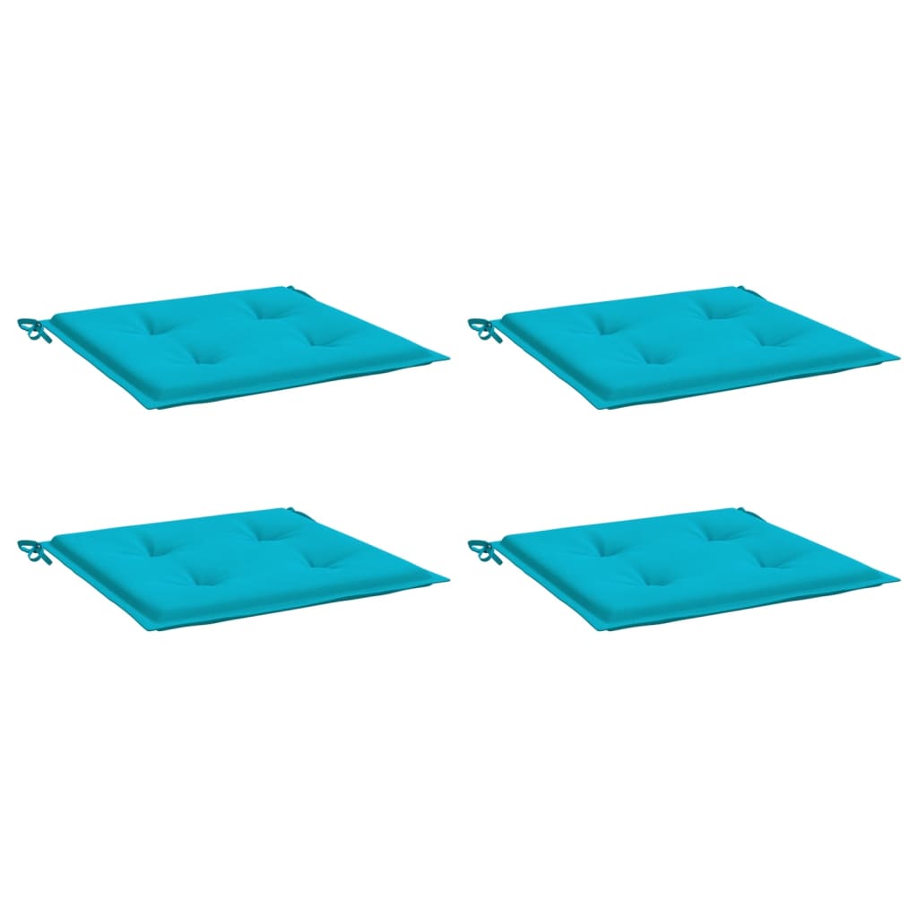 VidaXL Tuinstoelkussens 4 st 40x40x3 cm stof turquoise